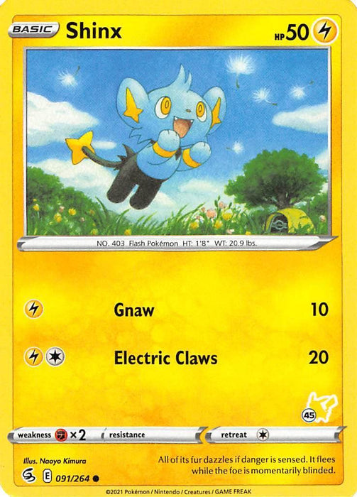 Shinx (091/264) (Pikachu Stamp #45) [Battle Academy 2022] - for just $0.10! 