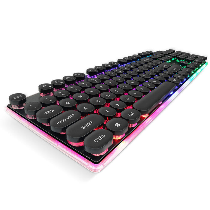 Desktop Manipulator Feel Floating Round Cap Gaming Luminous Gaming Keyboard - for just $83.90! 