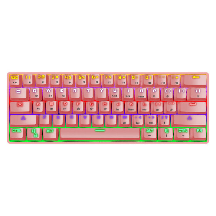 Crack K28 Wireless Bluetooth Mechanical Keyboard Gaming Office Computer Mobile Phone Tablet Notebook Rgb Wired Keyboard - for just $84.04! 