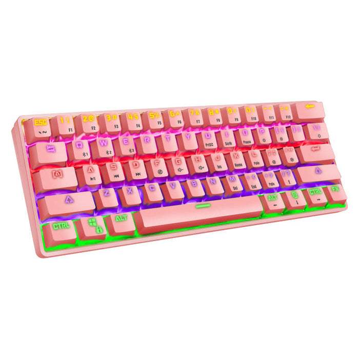 Crack K28 Wireless Bluetooth Mechanical Keyboard Gaming Office Computer Mobile Phone Tablet Notebook Rgb Wired Keyboard - for just $84.04! 