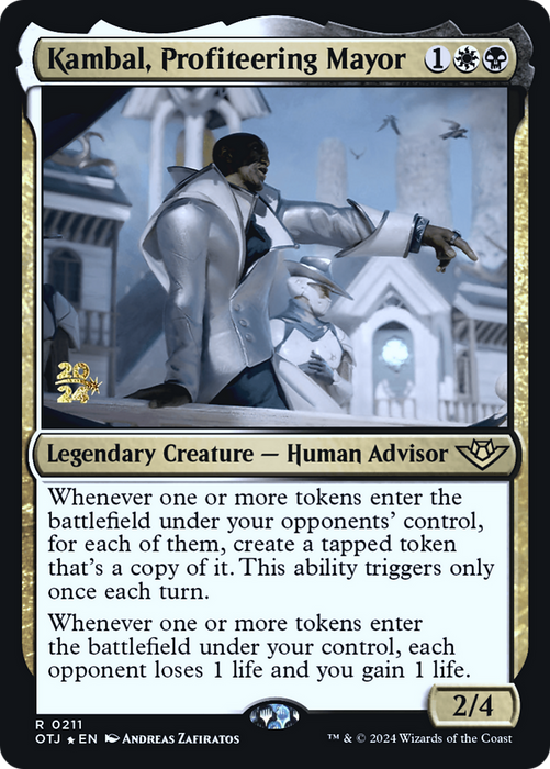 Kambal, Profiteering Mayor (PRE-211) - Outlaws of Thunder Junction Promos Foil - for just $2.48! 