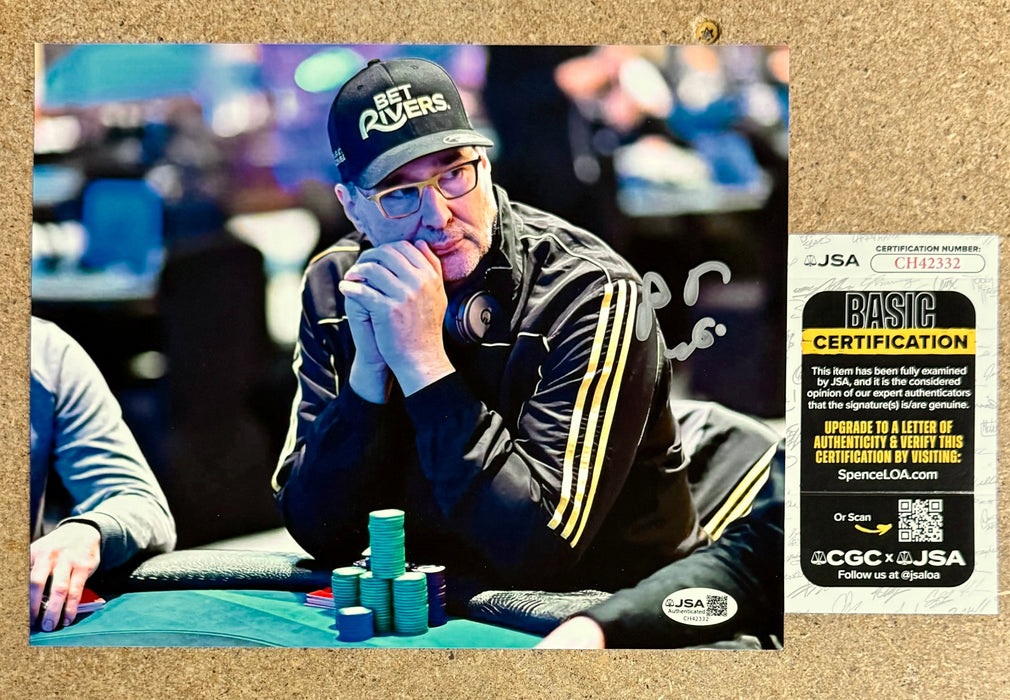 Poker Champion Phil Hellmuth “The Poker Brat” Autograph 8X10 Signed With JSA COA - for just $75! 