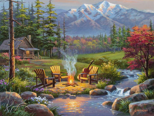 Puzzle: Large Format - Riverside  Livingroom - for just $24.99! 