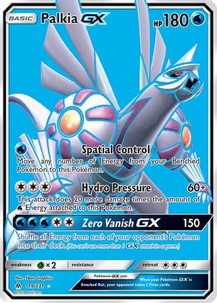 Palkia GX (Full Art) 119/131 - SM  Forbidden Light Holofoil - for just $5.39! 