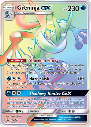 Greninja GX (Secret) 133/131 - SM  Forbidden Light Holofoil - for just $49! 
