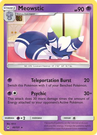 Meowstic 045/131 - SM  Forbidden Light Reverse Holofoil - for just $0.38! 
