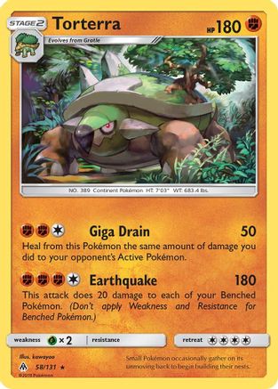 Torterra 058/131 - SM  Forbidden Light Reverse Holofoil - for just $0.29! 