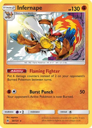 Infernape 059/131 - SM  Forbidden Light Reverse Holofoil - for just $0.22! 