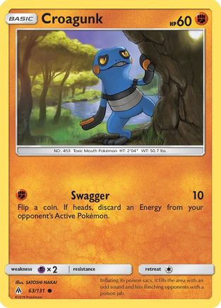 Croagunk 063/131 - SM  Forbidden Light Reverse Holofoil - for just $0.10! 