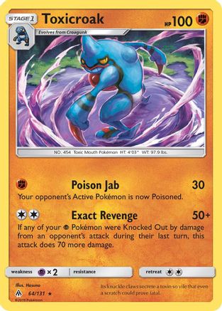 Toxicroak 064/131 - SM  Forbidden Light Reverse Holofoil - for just $0.23! 