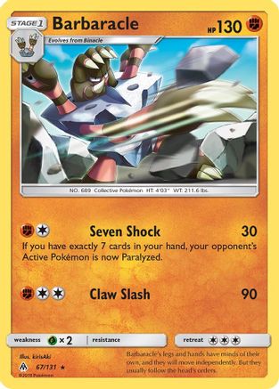Barbaracle 067/131 - SM  Forbidden Light - for just $0.18! 