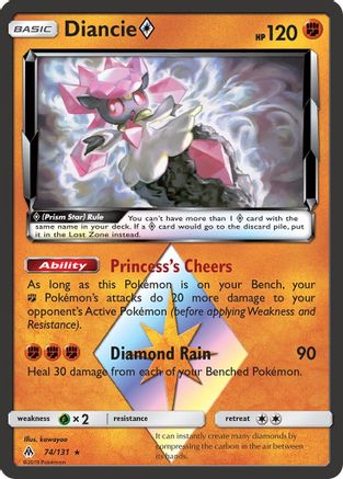 Diancie Prism Star 074/131 - SM  Forbidden Light Holofoil - for just $2.49! 
