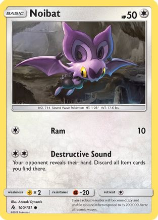 Noibat 100/131 - SM  Forbidden Light Reverse Holofoil - for just $0.15! 