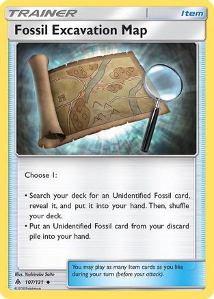 Fossil Excavation Map 107/131 - SM  Forbidden Light Reverse Holofoil - for just $0.38! 