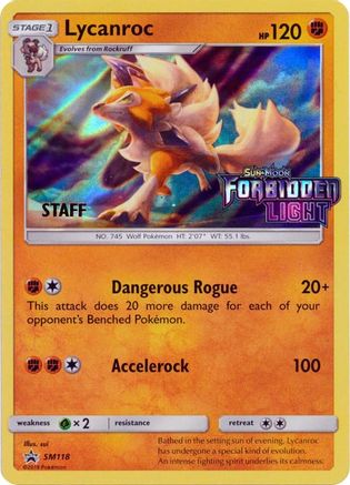 Lycanroc (Prerelease) [Staff] SM118 - SM Promos Holofoil - for just $43.58! 