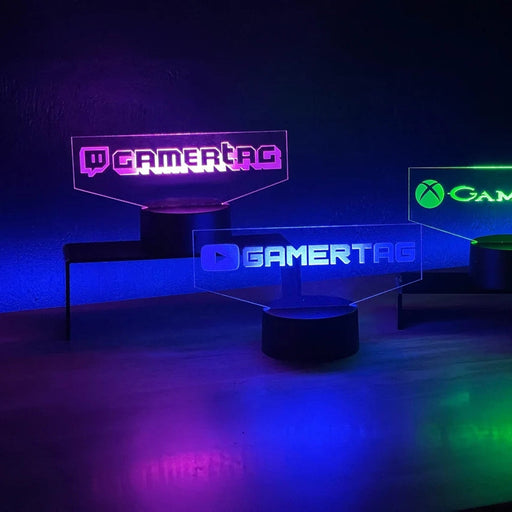 Personalized Gamer Tag 3D LED Night Light for Twitch Laser Engraving Custom Username Neon Sign Lamp for Gaming Room Decor - for just $18.46! 