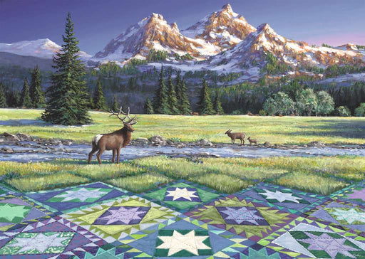 Puzzle: Large Format - Mountain Quiltscape - for just $24.99! 