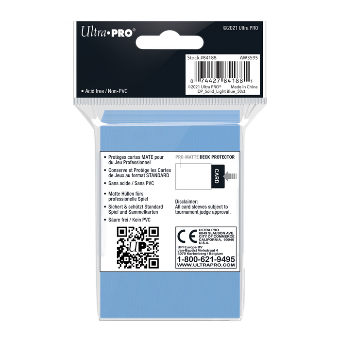 Ultra PRO: Standard 50ct Sleeves - PRO-Matte (Light Blue) - Just $0! Shop now at Retro Gaming of Denver