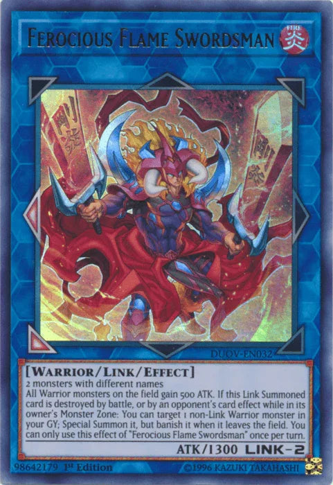Ferocious Flame Swordsman [DUOV-EN032] Ultra Rare - for just $0.20! 