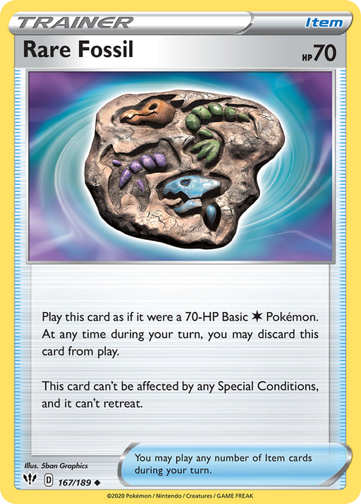 Rare Fossil 167/189 - SWSH03 Darkness Ablaze Reverse Holofoil - for just $0.20! 