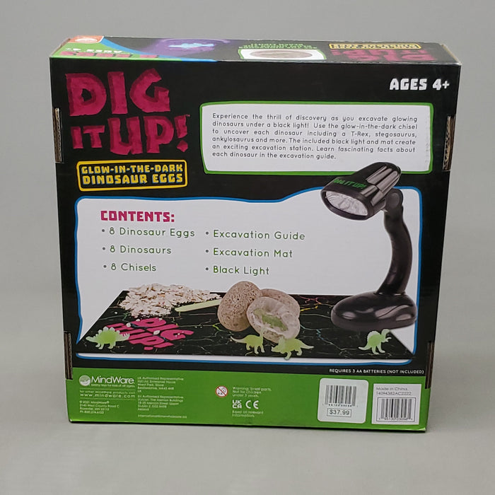 MINDWARE Dig it up Glow in the Dark Dinosaur Eggs w/ Black Light (New) - for just $10! 