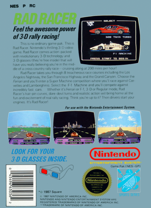 Rad Racer – Nintendo Entertainment System (NES) - for just $6.99! 
