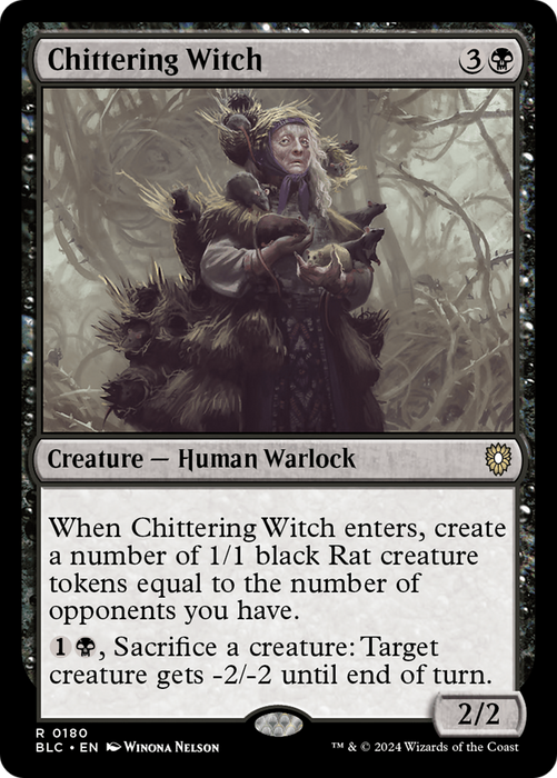 Chittering Witch (BLC-180) - Bloomburrow Commander - for just $0.10! 