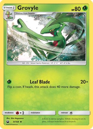 Grovyle 009/168 - SM  Celestial Storm - for just $0.19! 