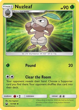 Nuzleaf 013/168 - SM  Celestial Storm - for just $0.10! 