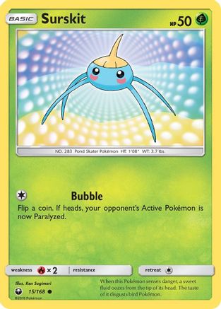 Surskit 015/168 - SM  Celestial Storm Reverse Holofoil - for just $0.20! 