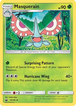 Masquerain 016/168 - SM  Celestial Storm - for just $0.10! 