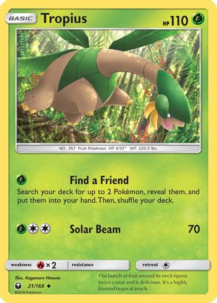 Tropius 021/168 - SM  Celestial Storm - for just $0.13! 