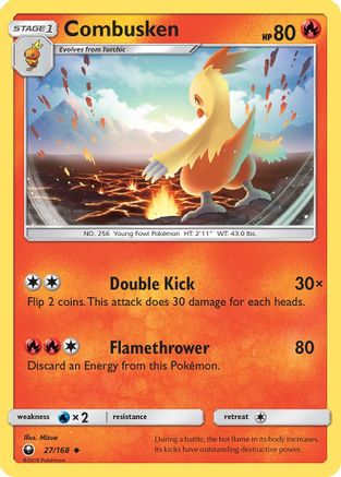 Combusken 027/168 - SM  Celestial Storm Reverse Holofoil - for just $0.23! 