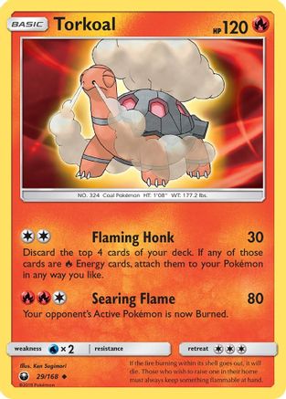 Torkoal 029/168 - SM  Celestial Storm Reverse Holofoil - for just $0.23! 