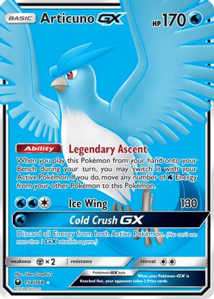 Articuno GX (Full Art) 154/168 - SM  Celestial Storm Holofoil - for just $9.98! 