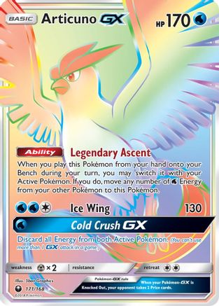 Articuno GX (Secret) 171/168 - SM  Celestial Storm Holofoil - for just $19.52! 