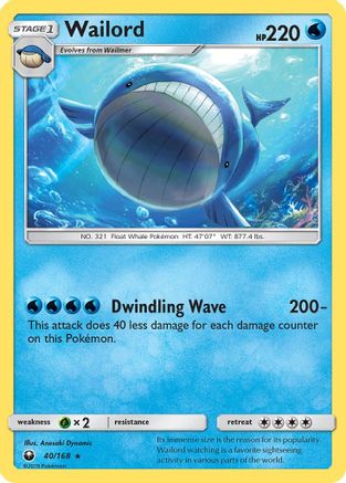 Wailord 040/168 - SM  Celestial Storm - for just $0.18! 