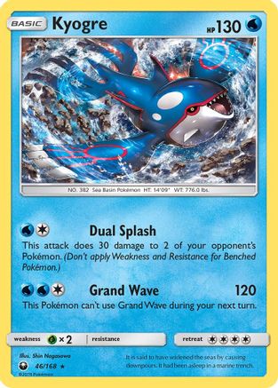 Kyogre 046/168 - SM  Celestial Storm Reverse Holofoil - for just $1.50! 