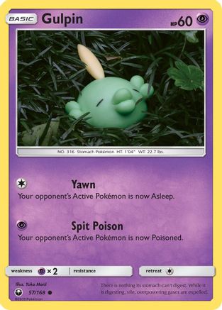 Gulpin 057/168 - SM  Celestial Storm Reverse Holofoil - for just $0.65! 