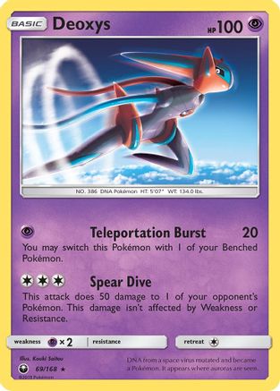 Deoxys 069/168 - SM  Celestial Storm Reverse Holofoil - for just $0.50! 