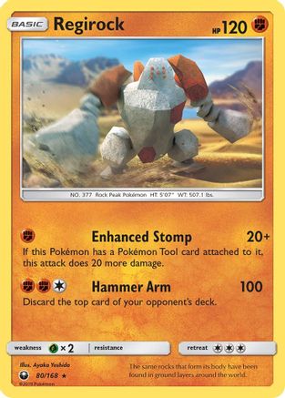 Regirock 080/168 - SM  Celestial Storm Reverse Holofoil - for just $0.28! 