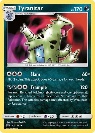 Tyranitar 087/168 - SM  Celestial Storm Holofoil - for just $2.72! 