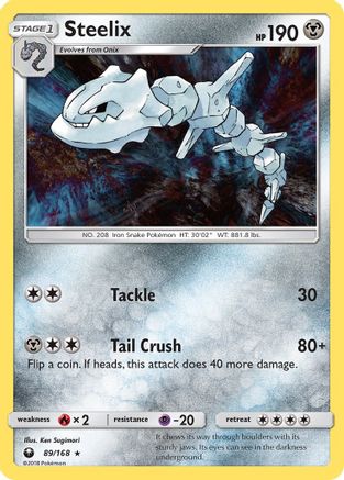 Steelix 089/168 - SM  Celestial Storm Reverse Holofoil - for just $0.98! 