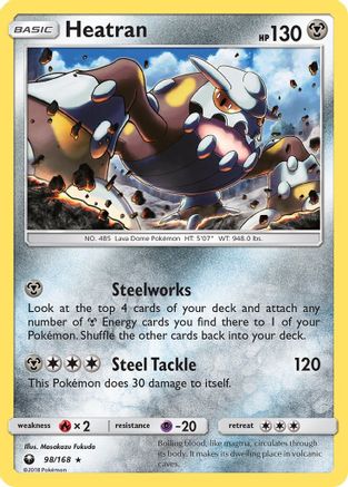Heatran 098/168 - SM  Celestial Storm Reverse Holofoil - for just $0.33! 