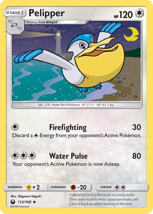 Pelipper 112/168 - SM  Celestial Storm Reverse Holofoil - for just $0.23! 