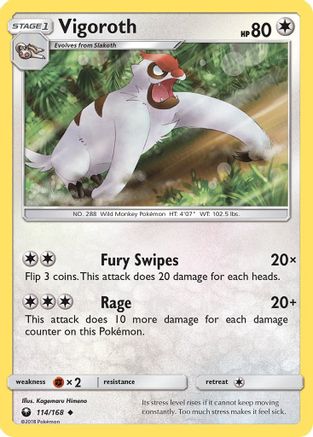 Vigoroth 114/168 - SM  Celestial Storm Reverse Holofoil - for just $0.10! 
