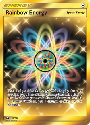 Rainbow Energy (Secret) 183/168 - SM  Celestial Storm Holofoil - for just $18.13! 