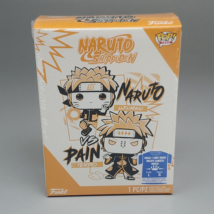 FUNKO Pop Naruto Shippuden Unisex T-Shirt SZ L Naruto vs Pain Boxed Tee - for just $8! 