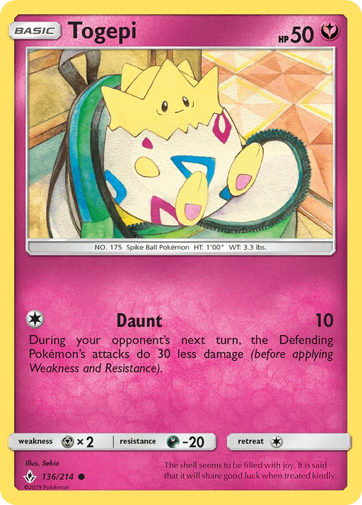 Togepi (136/214) [Sun & Moon: Unbroken Bonds] - for just $0.35! 