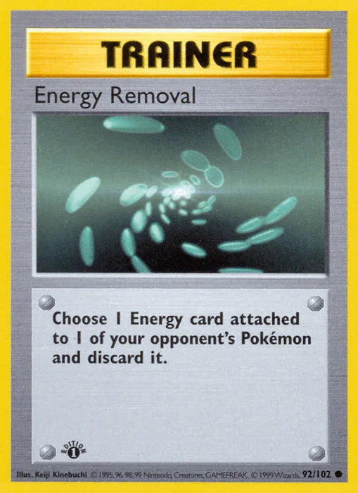 Energy Removal (92/102) (Shadowless) [Base Set 1st Edition] - for just $5.85! 